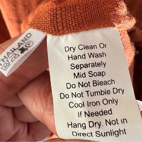 VTG Yasuko Kurisaka Lagenlook Relaxed Maxi Dress XL Orange Rust Red - Picture 8 of 9